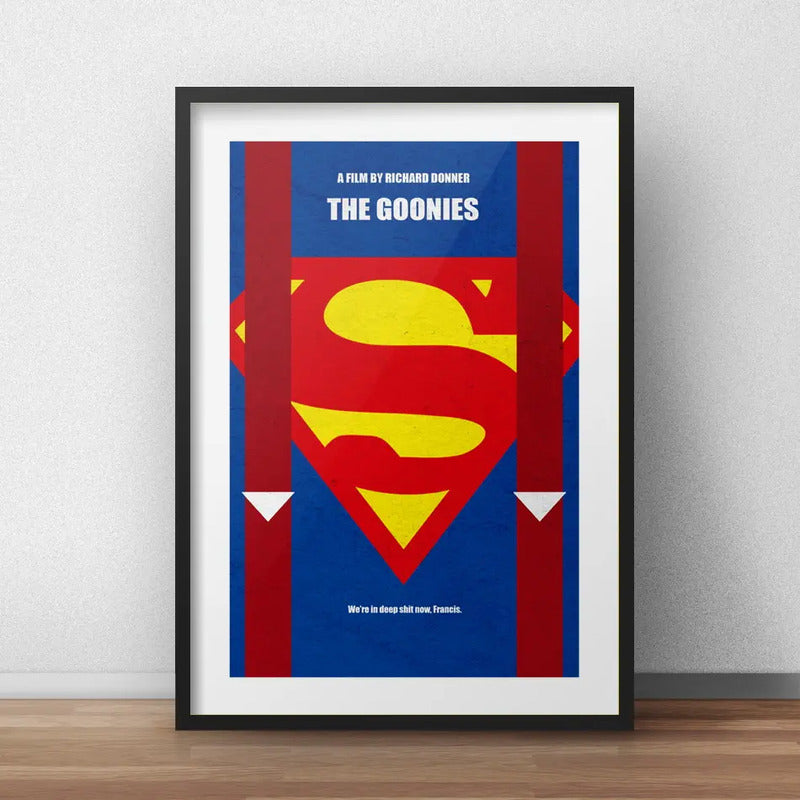Cuadro Los Goonies Sloth Minimalista Pelicula Con Paspartú Marco Negro