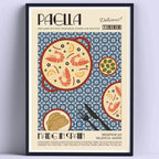 Cuadro De Cocina Paella Española Comida Decoracion Gourmet Marco Negro