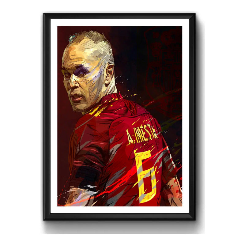 Cuadro Andrés Iniesta Pop Art Fútbol Jugador Club Decoracion
