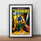 Cuadro Los Goonies Steven Spielberg Pelicula Con Paspartú B1 Marco Negro