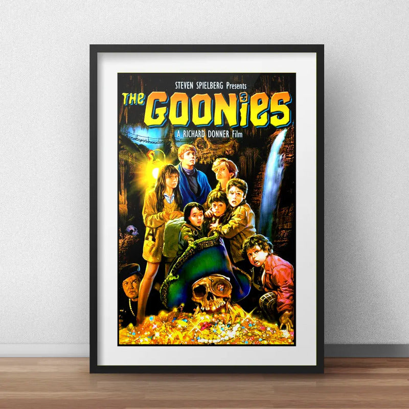 Cuadro Los Goonies Steven Spielberg Pelicula Con Paspartú B1 Marco Negro