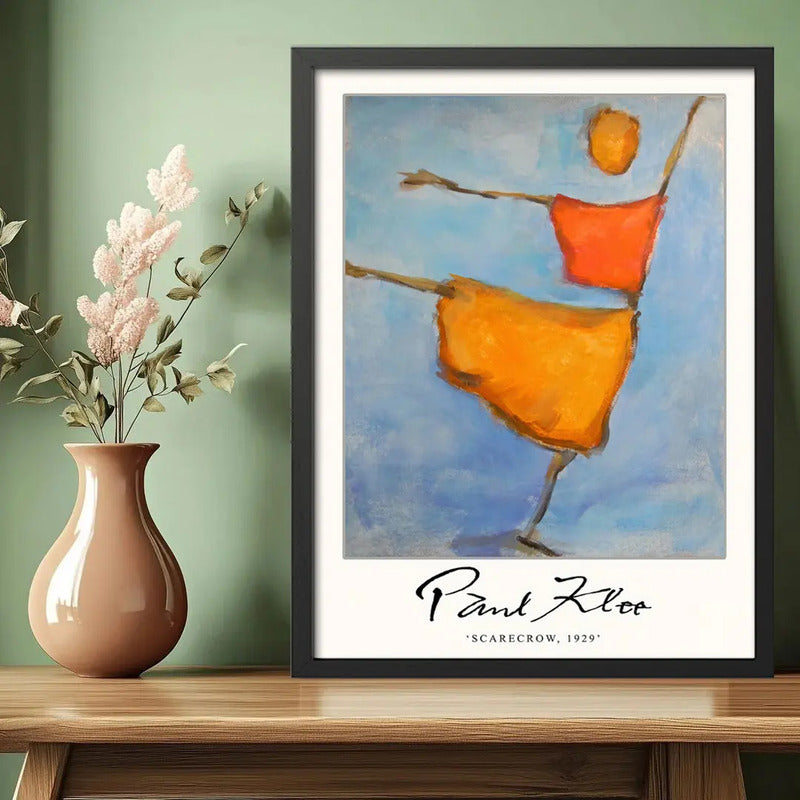 Cuadro Dormitorio Living Paul Klee Abstracto Scarecrow Marco Negro