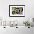 Cuadro Jackson Pollock Abstracto Brs1 53x43cm Con Paspartú Marco Negro
