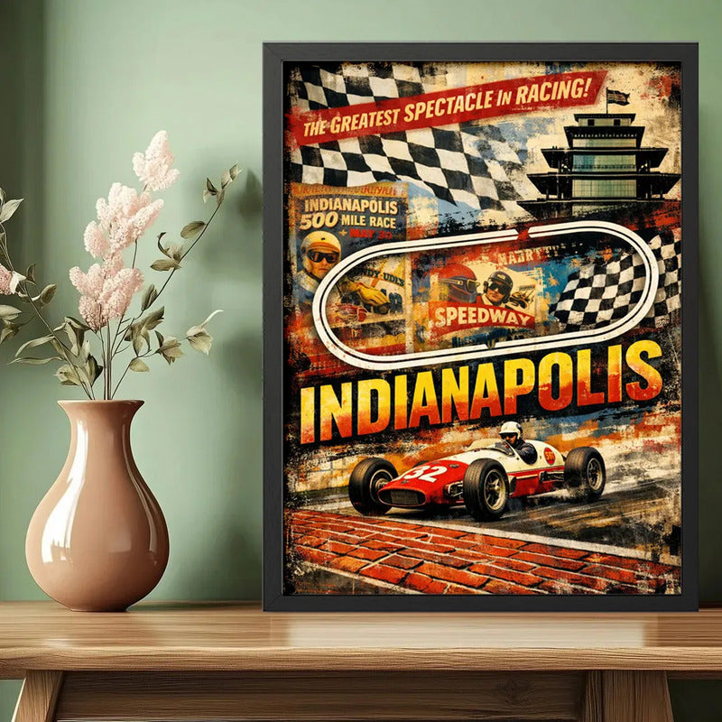 Cuadro Indianapolis Circuito Carrera Formula 1 Autodromo Marco Negro