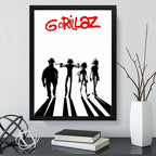 Cuadro Gorillaz Rock Naranja Mecanica Arte Musica Decoracion Marco Negro