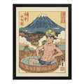 Cuadro Bano Naruto Banera Paisaje Japón Fuji Anime Manga Art Marco Negro