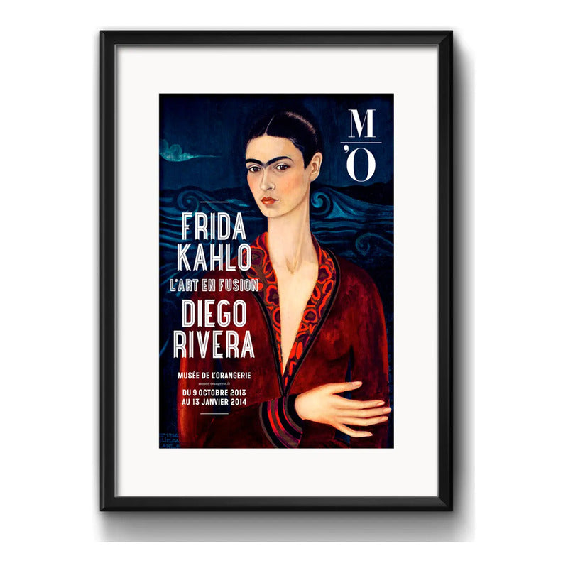 Cuadro Frida Kahlo Arte Pintora Brs6 Decoracion Con Paspartu Marco Negro