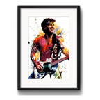 Cuadro Bruce Springsteen Pop Art Rock Decoracion C/ Paspartú Marco Negro