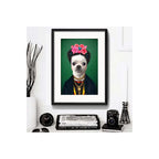 Cuadro Perro Gato Musica Cine Pop Decoracion Con Paspartú