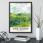 Cuadro Van Gogh Green Campos Obra Arte Decoracion Marco Negro