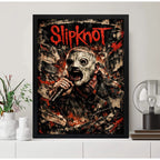Cuadro Slipknot Corey Taylor Metal Rock Arte Banda Musica Marco Negro