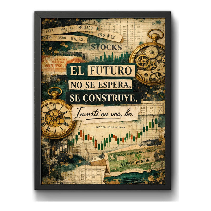 Cuadro Frase Motivacional El Futuro No Se Espera Coach Money Marco Negro