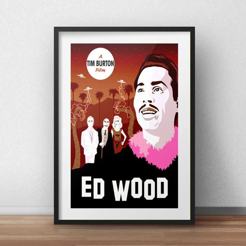 Cuadro Ed Wood Johnny Depp Pelicula Tim Burton Con Paspartú Marco Negro