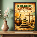 Cuadro Frase Motivacional El Equilibrio És Poder Un Mate Marco Negro