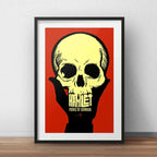Cuadro Hamlet Shakespeare Calavera Decoracion Con Paspartú Marco Negro