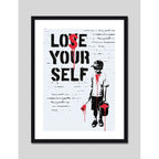 Cuadro Banksy Lose Yourself Arte Urbano Decoracion Moderna Marco Negro