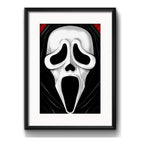 Cuadro Ghostface Pop Art Scream Terror Pelicula Con Paspartú Marco Negro