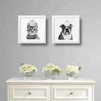 Set 2 Cuadros Perro Gato Baño Mascotas Pet Arte Decoracion