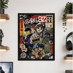 Cuadro Gorillaz Album Demon Days Rock Indie Arte Vintage Marco Negro