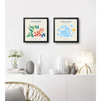 Set 2 Cuadros Matisse Arte Abstracto Acróbatas Desnudo Azul Marco Negro