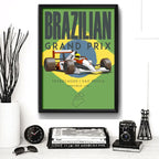Cuadro Interlagos Brasil Ayrton Senna  Formula 1 Modelo 1 Marco Negro