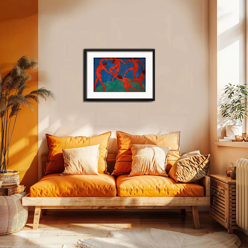 Cuadro Matisse La Danza Arte Abstracto 53x43cm Con Paspartu Marco Negro