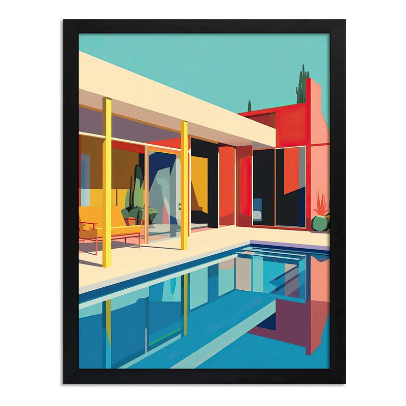Cuadro Arquitectura Moderna Bauhaus Proyectos De Decoracion Casa Con Piscina David Hockney Negro