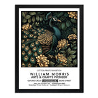 Cuadro William Morris Pavo Real Botanico Flor Ave Art Craft Pavo Real Botanico William Morris 2 Marco Negro