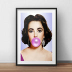 Cuadro Elizabeth Taylor Chicle Pop Art Decoracion Paspartú