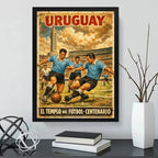 Cuadro Estadio Centenario El Templo Del Futbol Uruguay Retro Marco Negro