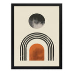 Cuadro Dormitorio Living Boho Luna Abstracto Geometrico Arte Marco Negro