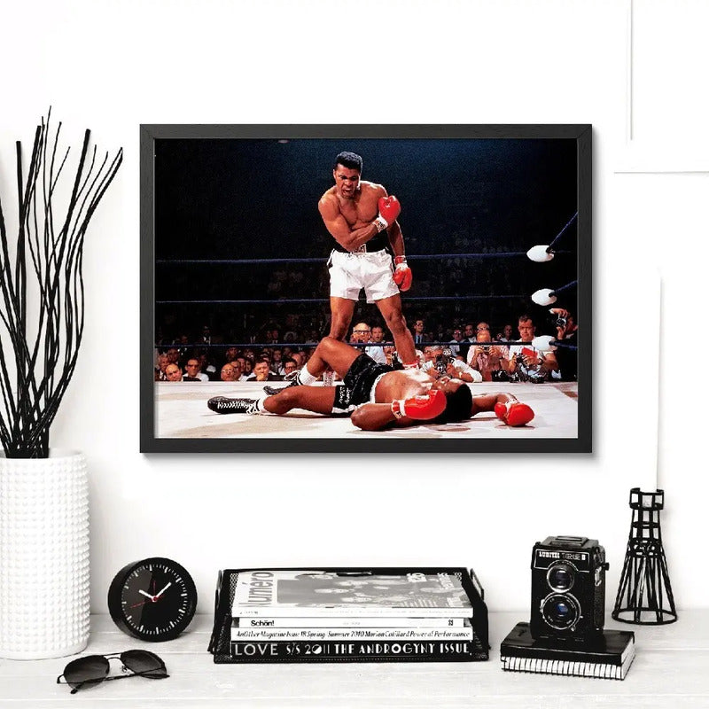 Cuadro Muhammad Ali Vs Sonny Liston Boxeo Gym Deportes Marco Negro