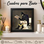 Cuadro Batman Baño Super Heroe Comics Decoracion Casa Bar Marco Negro