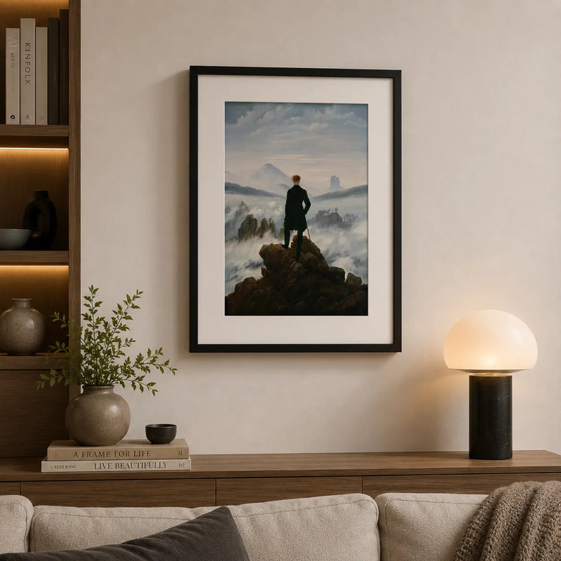 Cuadro El Caminante Sobre El Mar De Nubes 53x43cm Paspartú Negro