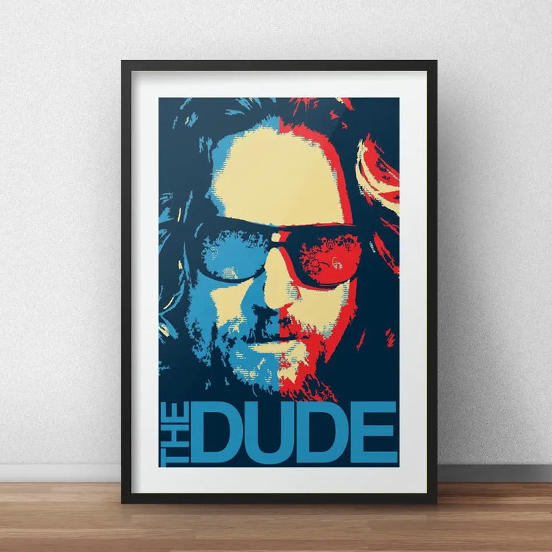 Cuadro El Gran Lebowski The Dude Pop Art Decoracion Paspartú Marco Negro
