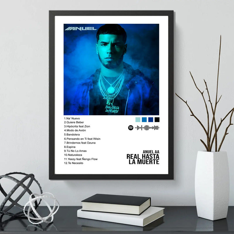 Cuadro Anuel Aa Real Hasta La Muerte Spotify Album Rap Trap Marco Negro