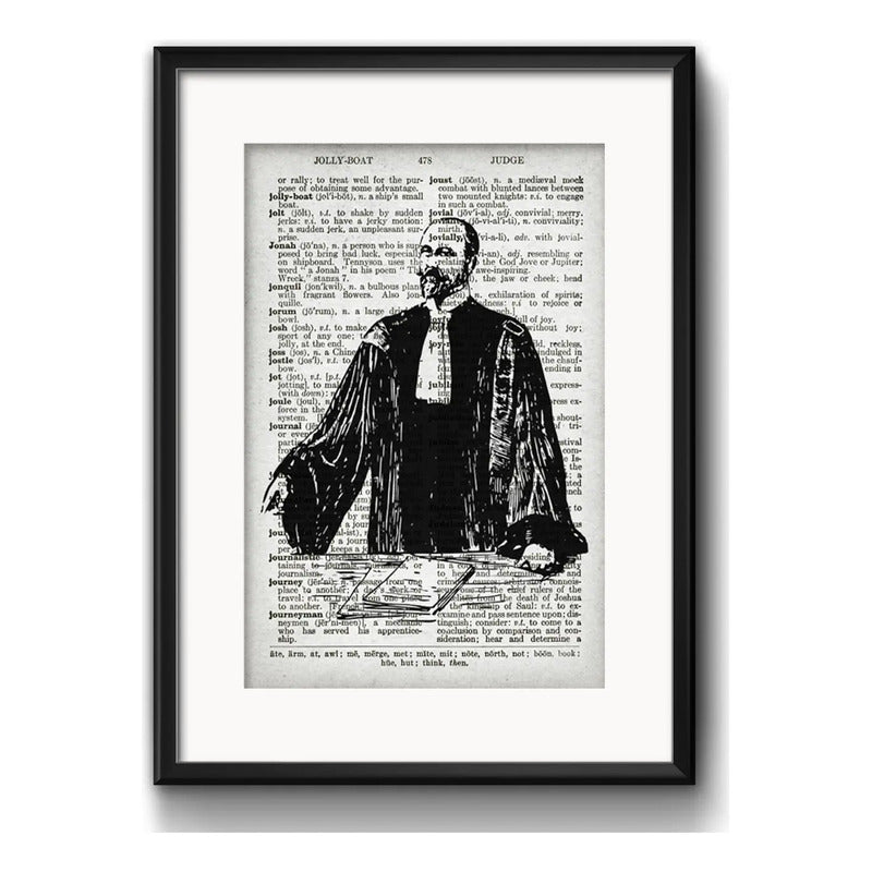 Cuadro Abogado Justicia Juez Escribano Derecho Arte Paspartú