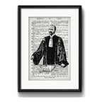 Cuadro Abogado Justicia Juez Escribano Derecho Arte Paspartú