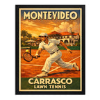 Cuadro Tenis Montevideo Carrasco Retro Deporte Decoracion Marco Negro