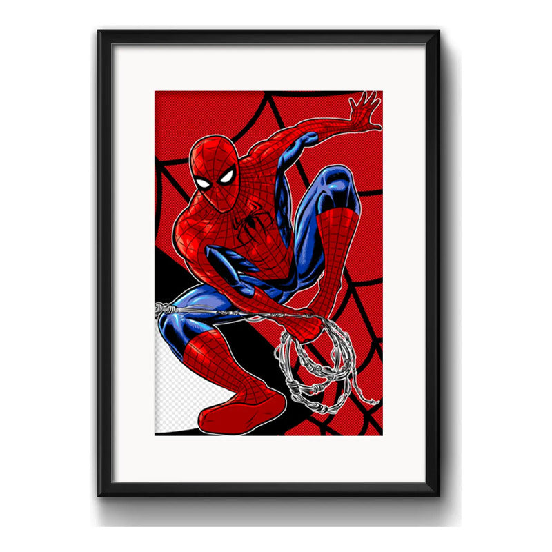 Cuadro Spiderman Pop Art Héroes Comics Decoracion Paspartu