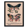 Cuadro Living Dormitorio Mariposas Flores William Morris Marco Negro