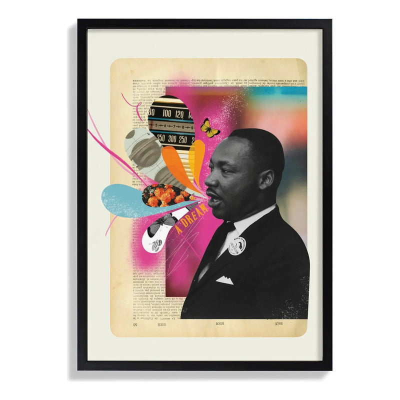 Cuadro Martin Luther King Pop Art Decoracion Moderna Marco Negro