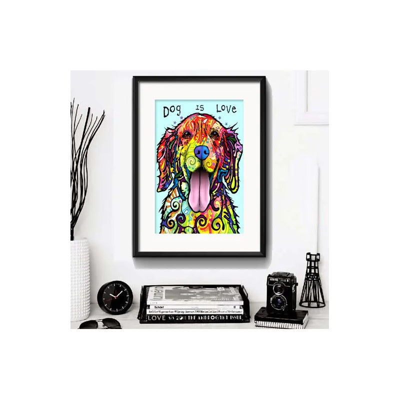 Cuadro Perro Pop Art Todas Las Razas Decoracion Con Paspartú