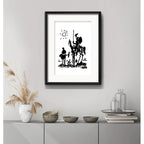 Cuadro Pablo Picasso Don Quijote 53x43cm Con Paspartú Marco Negro