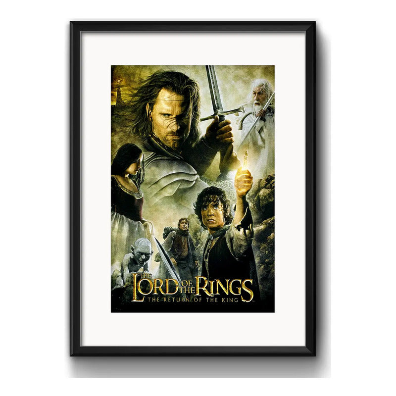 Cuadro El Señor De Los Anillos Pelicula Decoracion Paspartú Marco Negro