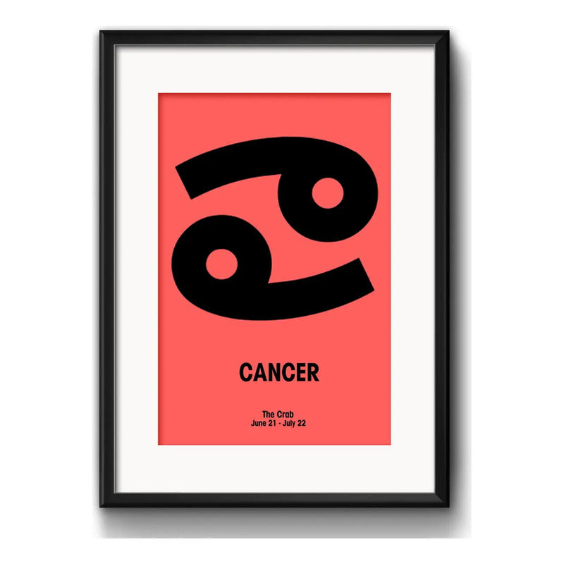 Cuadro Cáncer Signo Zodiaco Astrologia Arte Con Paspartú