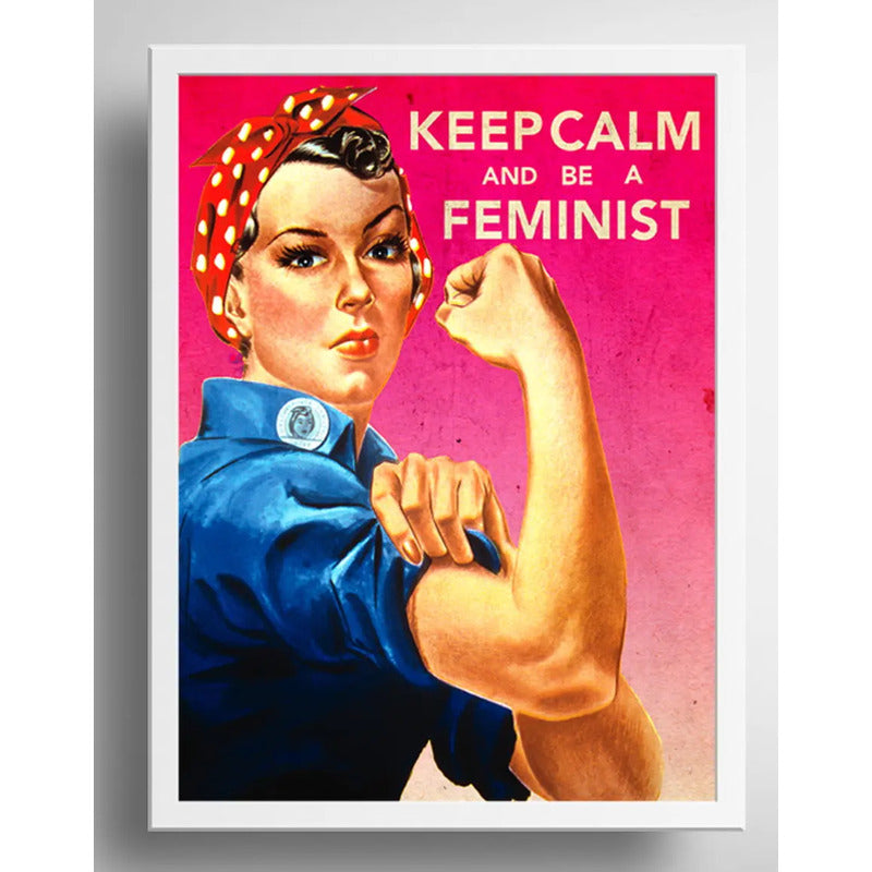 Cuadro Feminista Retro Keep Calm Chica Empoderada Decoracion