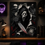 Cuadro Scream Grita Ghostface Pelicula Terror Efecto 3d Marco Negro