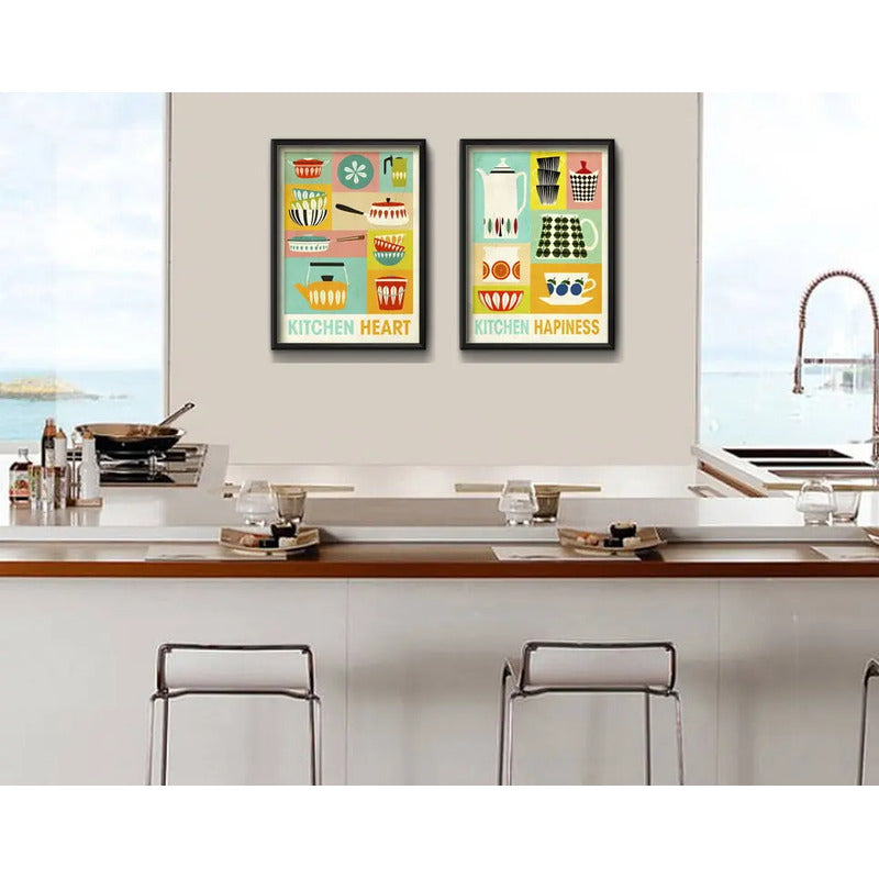 Set 2 Cuadros Cocina Escandinavo Kitchen Decoración Hogar