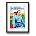 Cuadro Roma Holyday Audrey Hepburn Pelicula Con Paspartú Marco Negro